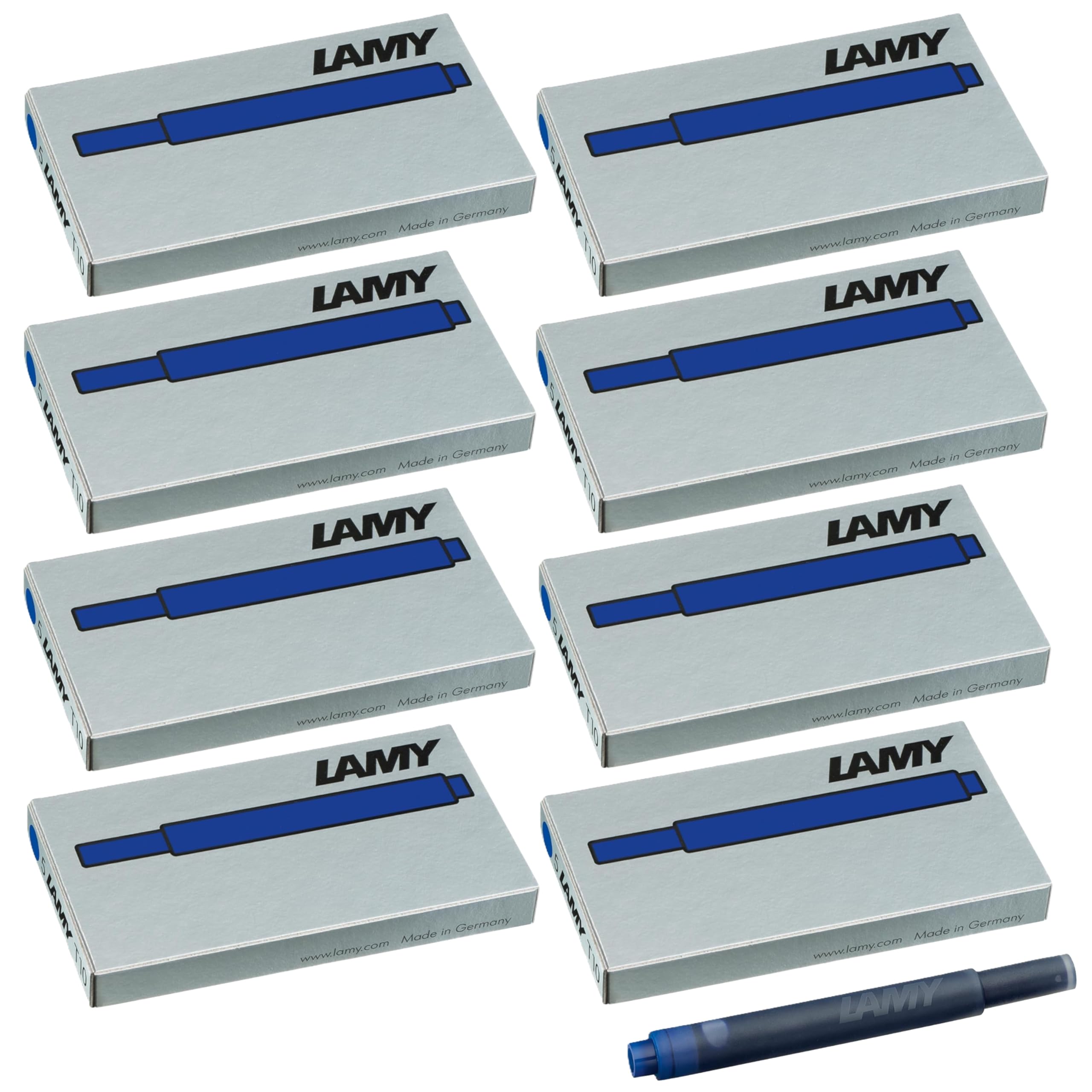 LAMY T10 ink cartridges with large ink supply - suitable for all Lamy cartridge fountain pen models - capacity 1.25 ml per cartridge (blue, 40 cartridges)
