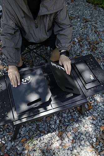 Miniatura 4 de HIKEAMN - Parabrisas plegable para estufa de gas para exteriores, bloqueador de viento de campamento, parabrisas de cocina con una bolsa