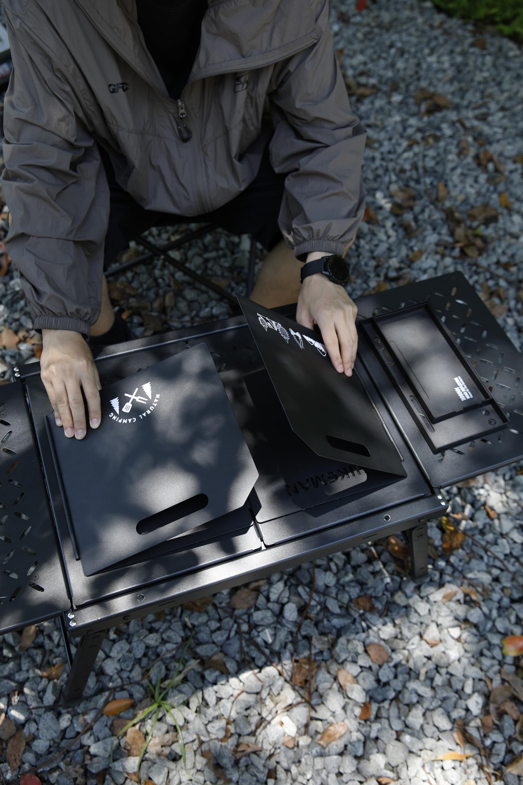 HIKEMAN Pare-brise pour réchaud de camping – Pare-brise d'extérieur pliable pour cuisinière à gaz, portable, coupe-vent de camping avec un sac de rangement pour camping, randonnée, pique-nique