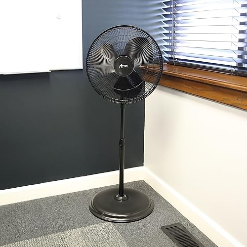 Miniatura 3 de Alera Ventilador de pedestal oscilante de 3 velocidades de 16 pulgadas, metal, plástico, negro