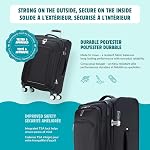 Atlantic Sailbound Softside Carry-On Luggage – with 8 Spinner Wheels and Retractable Handle, Integrated TSA Lock, RFID Pocket & USB Charging Port, Includes 2 Packing Cubes – Black