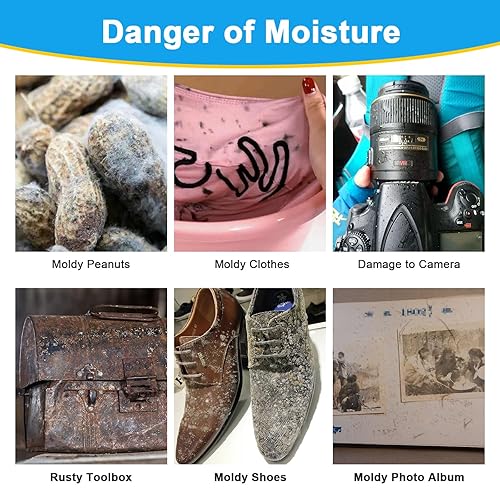 Miniatura 5 de Paquetes de gel de sílice  1.76 oz, 25 paquetes de absorbentes de humedad, paquetes desecantes para almacenamiento, desecante seguro para alimentos,