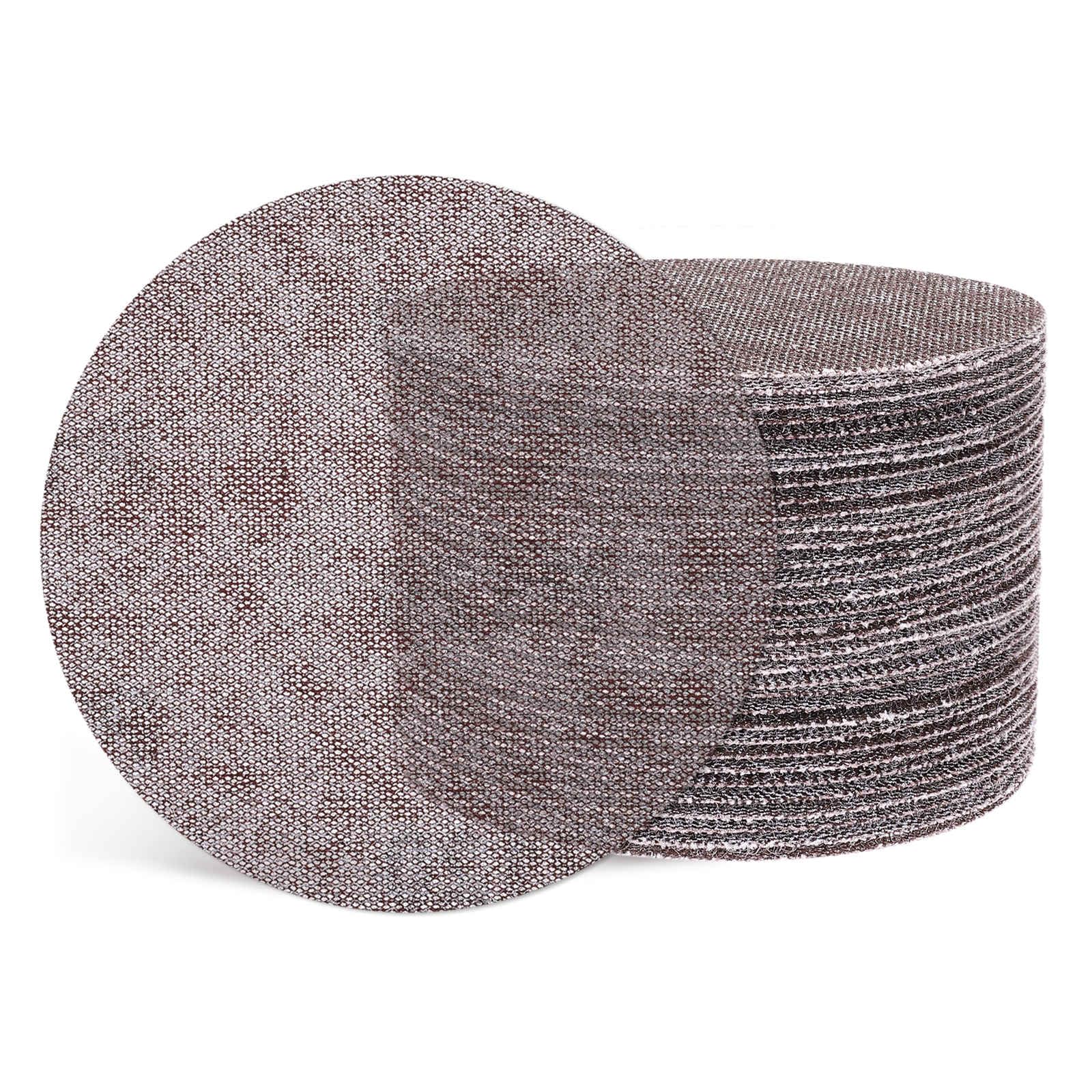 Kozelo 50 Pcs Grid Sanding Discs 152 mm 120 Grit Hook and Loop Orbital Sandpaper Suitable for Drywall Sander Wood Metal Furniture