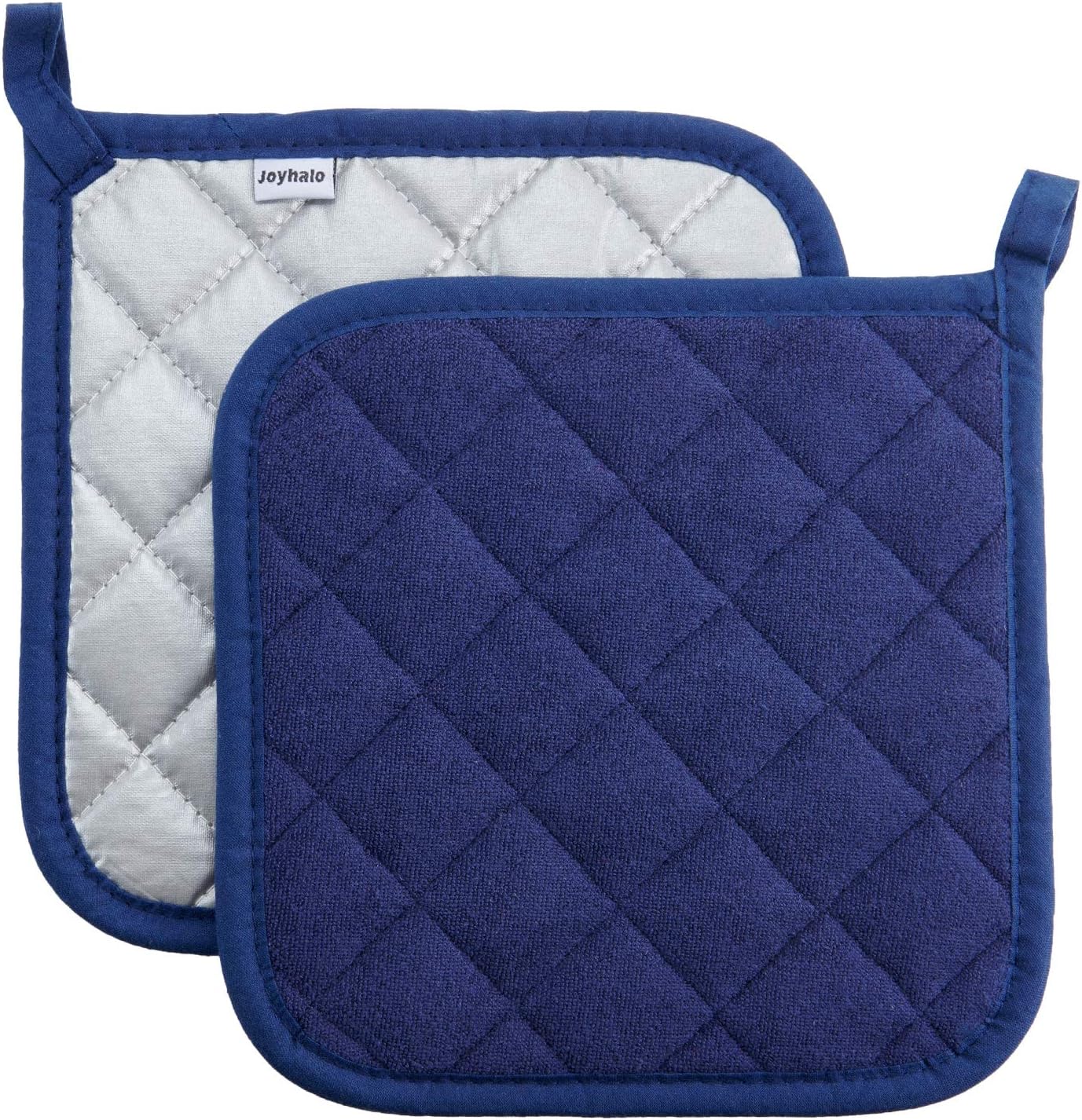 Pot Holders Cotton Made Machine Washable Heat Resistant Potholder, Pot Holder, Hot Pads, Trivet for Cooking and Baking (5, Dark Blue): Home & Kitchen