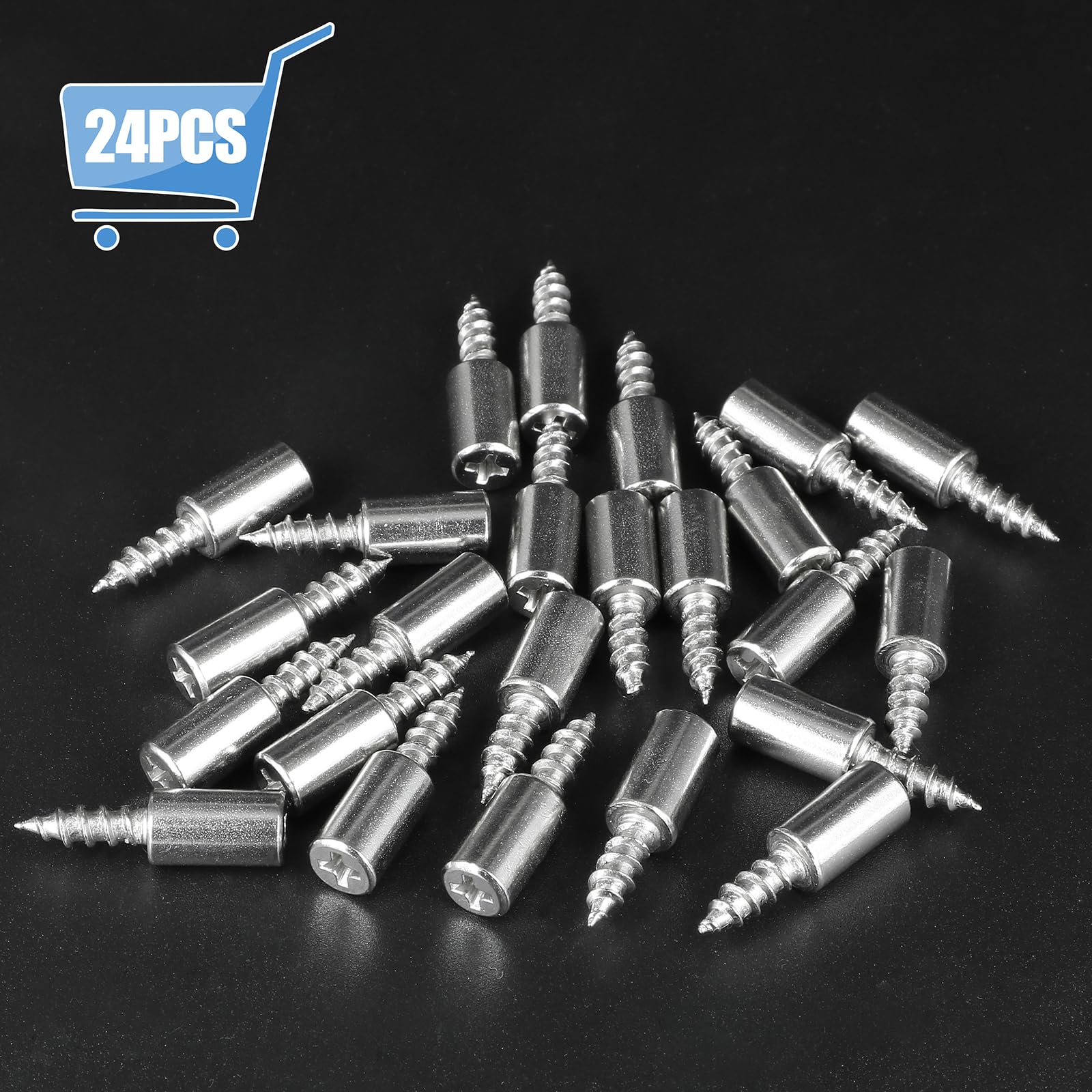 INCREWAY 100PCS Nickel Plated Shelf Bracket Pegs – Cabinet & Furniture Shelf Supports, 14mm Total Length, Easy Push-In Installation