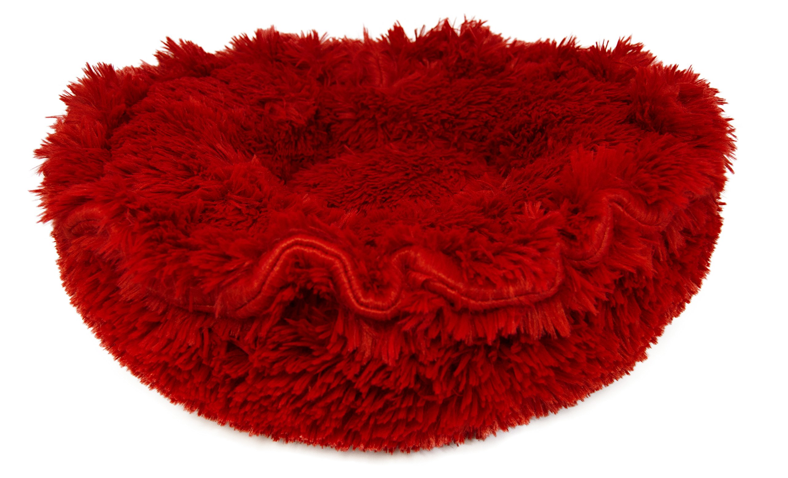 Bessie and Barnie Ultra Plush Lipstick Deluxe Luxury Shag Dog/Pet Lily Pod Bed Machine Washable