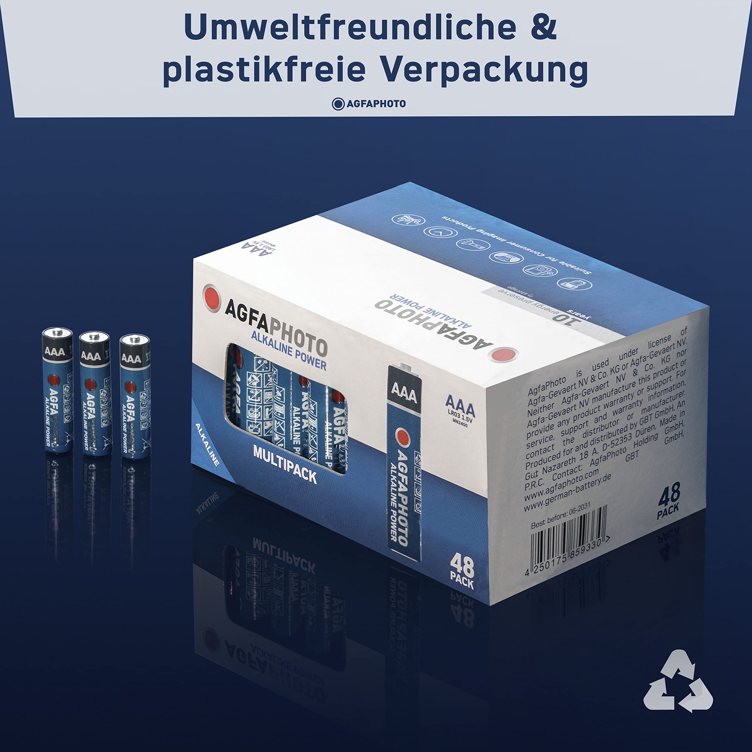 AGFAPHOTO Baterie alkaliczne 1,5 V | mikro baterie AAA 48 sztuk | wydajniejsza bateria do profesjonalnego zastosowania | wszechstronne baterie AAA do różnych urządzeń elektronicznych