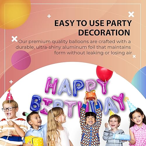 Miniatura 3 de Cartel de feliz cumpleaños con letras 3D de globos de tereftalato de polietileno, decoración inflable de fiesta de cumpleaños, letrero de cumpleaños