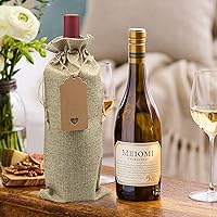 Vista 35 de DIWNELEM 16 Pack Burlap Jute Wine Gift Bags with Drawstring, Perfect for Wine Tasting, Weddings, Parties & Travel