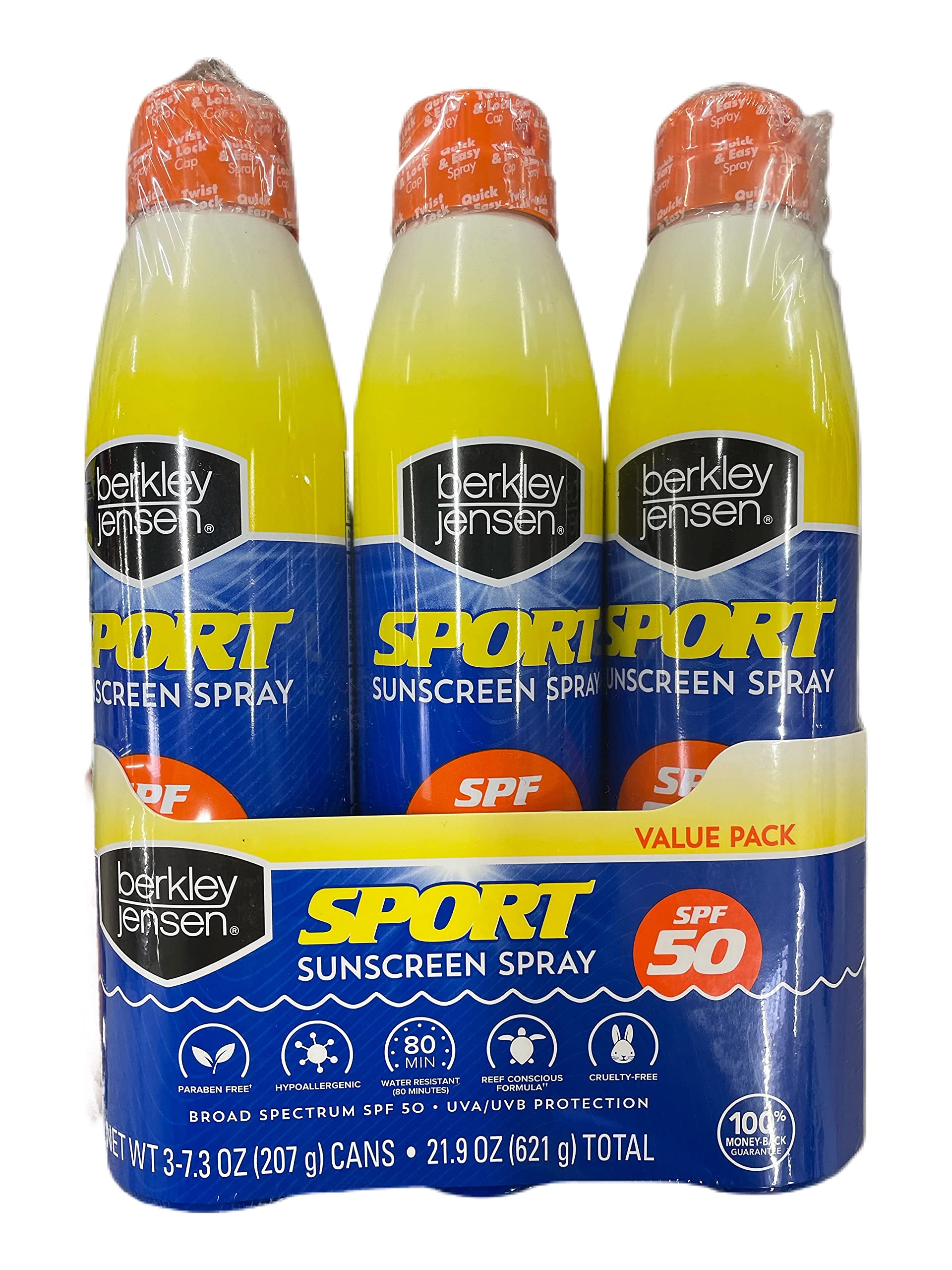 Berkley Jensen Sport Sunscreen Spray SPF 50 Paraben Free Hypoallergenic 21 9 oz