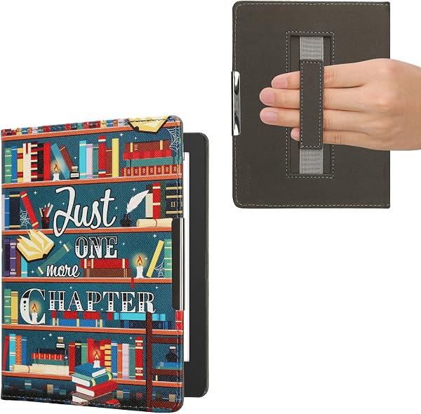 kwmobile Étui Compatible avec Kobo Aura H2O Edition 2 Coque - Étui à Rabat magnétique Tablette eReader Similicuir avec Sangle - Multicolore - 1
