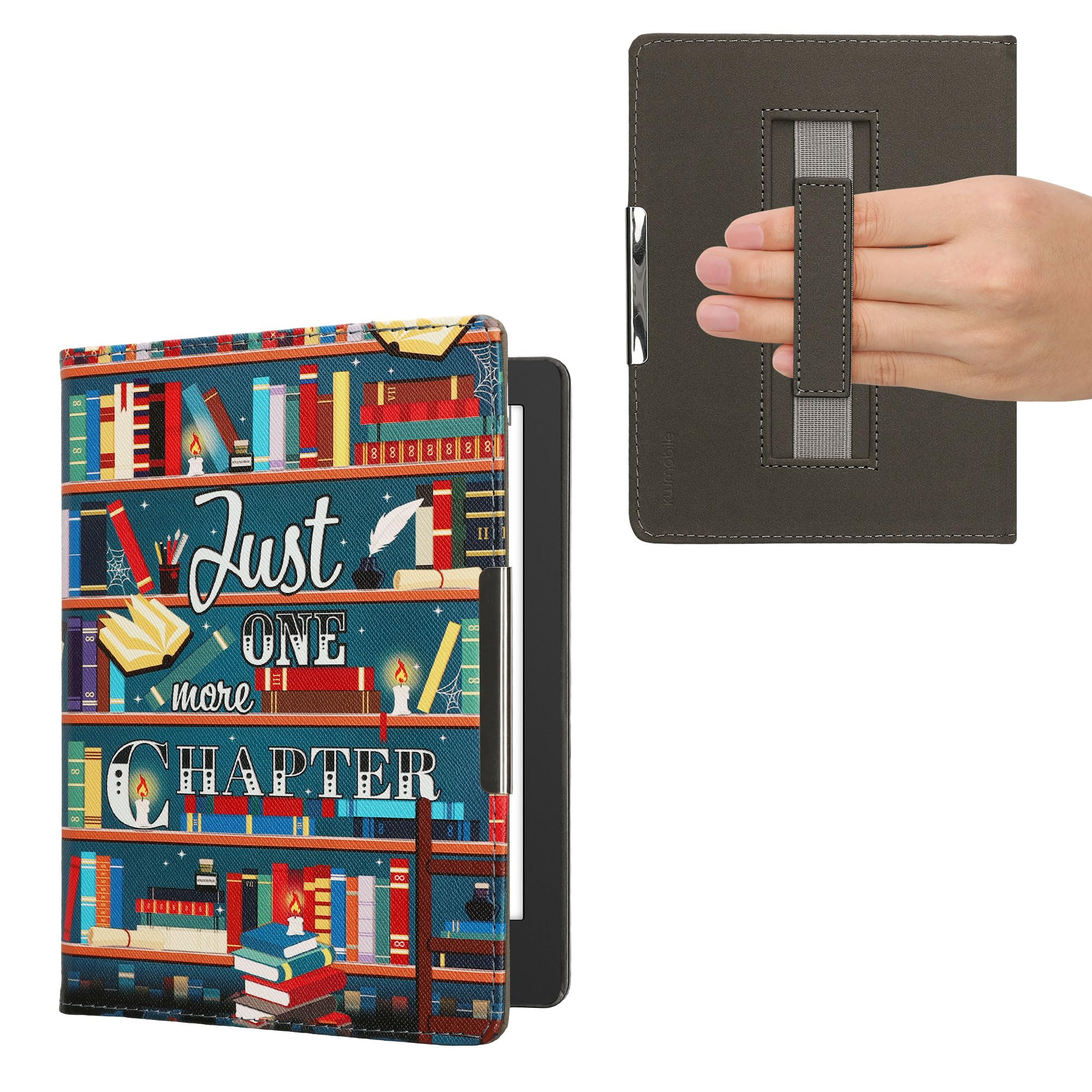 kwmobile Carcasa Compatible con Kobo Aura H2O Edition 2 Funda - Funda e-Book con Solapa y Correa de Mano - Gatitos — view 11