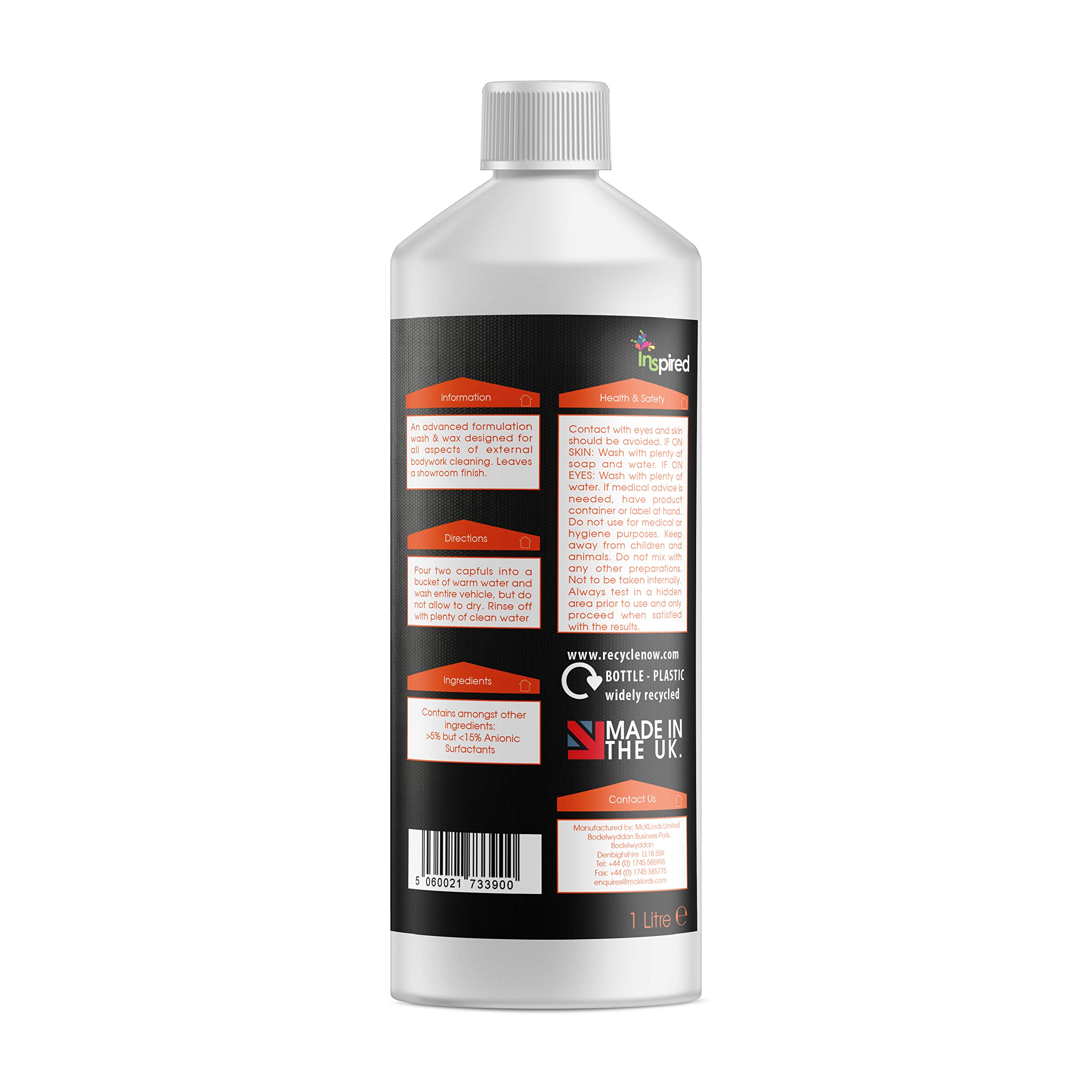 Inspired 1 litre Wash and Wax, 1 l (Pack of 1) - Image 2