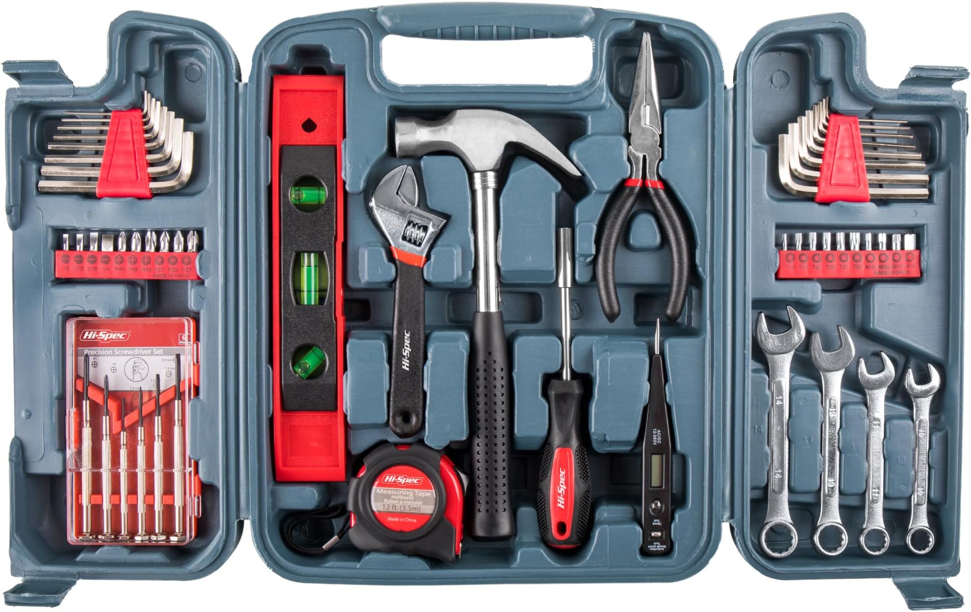Hi-Spec 53pc Mechanics Hand Tool Kit Set – Basic DIY Toolbox for Home, Office & Garage, Essential Tools for Quick Repairs, Maintenance & General DIY Tasks