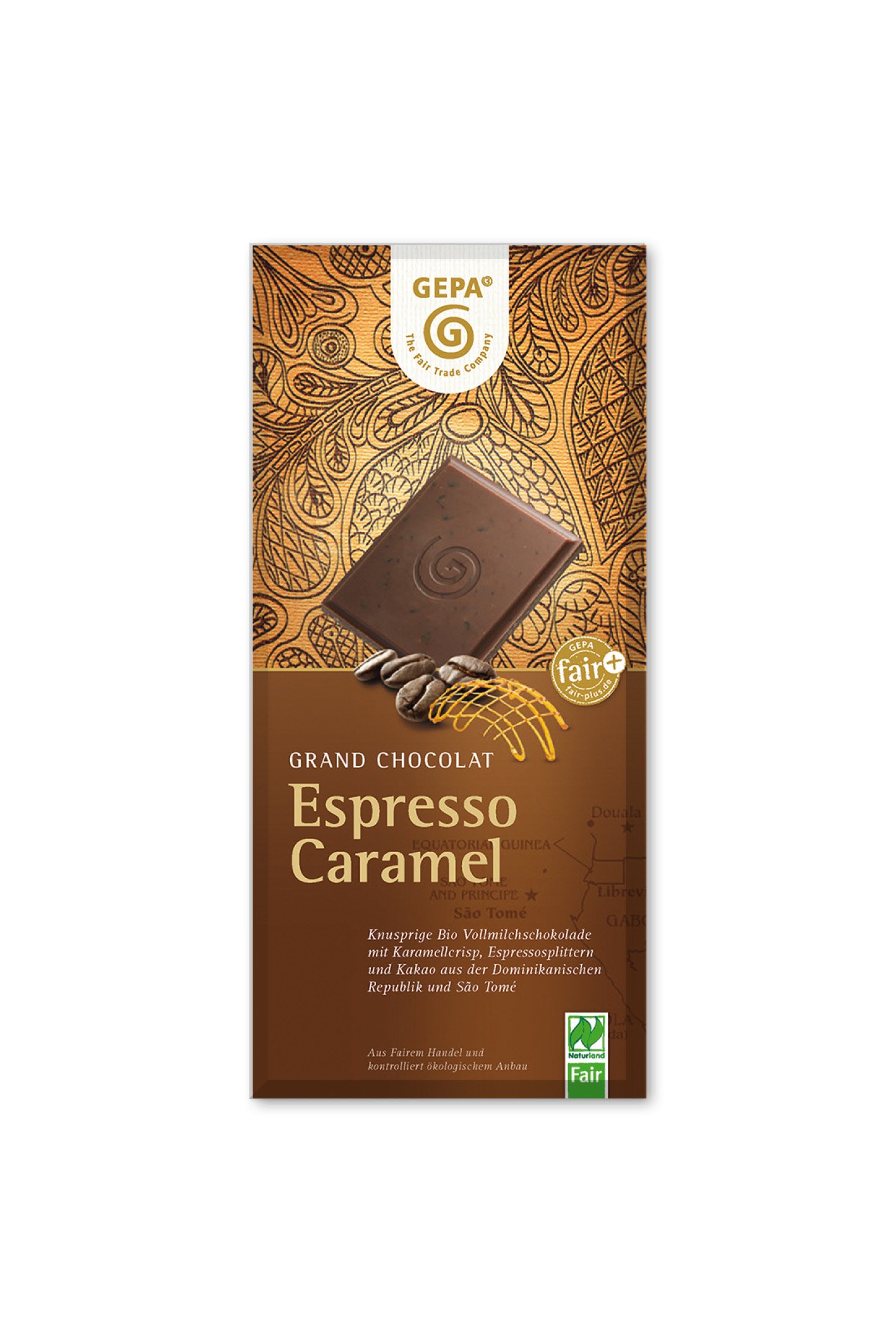 GEPA Bio Espresso Caramel, 38% Cacao, 10er Pack (10x 100 g Packung)