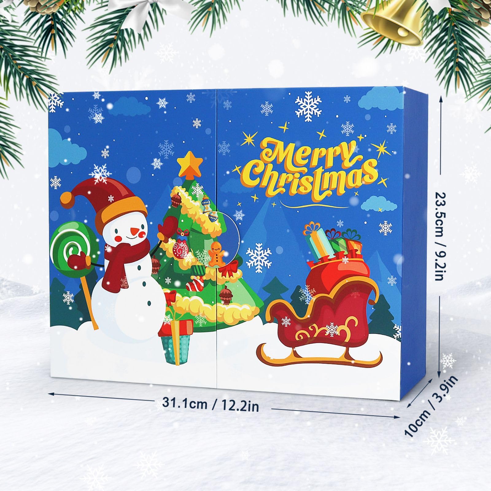 CustmArti DIY Diamond Art Painting Adventskalender Weihnachten 12 Fächer Überraschung Bastelset Kristall Strassstein Bilder Winter Motiv Haus Verzierung Kreativ-E