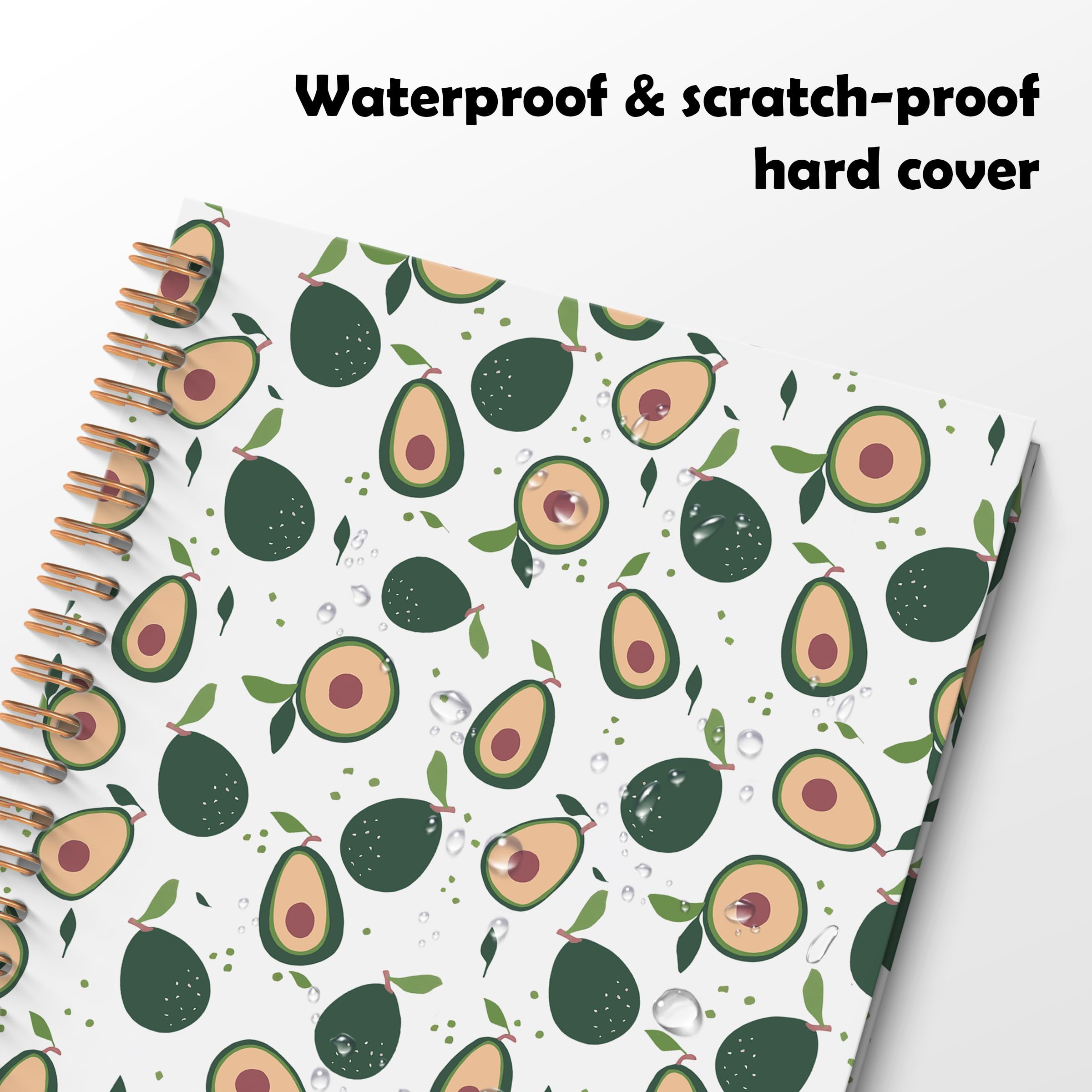 Avocado Fruit Spiral Notebook Journal, Avocado Gifts for Women, Fruit Lover Gifts, Cute Avocados Fruits Botanical Hardcover Notebook Journal, 5.5x8.3 Inch