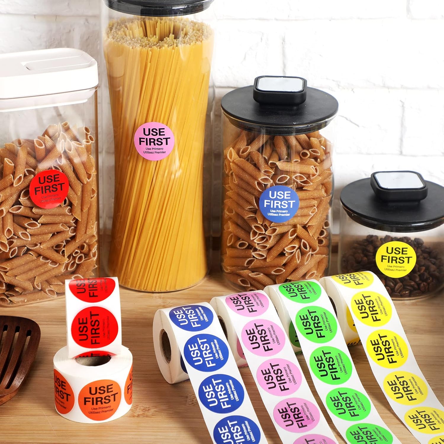 Yexiya 3000 Pcs 1.5 Inch Use First Inventory Control Label Permanent Adhesive Restaurant Quality Food Labels Use First Stickers Food Service Disposable Labels Small Circle Stickers(Assorted Colors)
