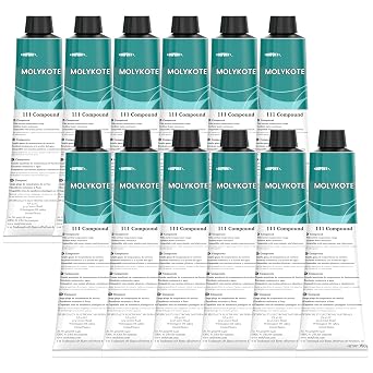 12pcs Molykote 111 Compound Valve Lubricant and Sealant 150g 5.3oz, Silicone Grease for for Repair and Protection of Water Pipes, Ships, Electronic Equipment, Water Resistant, Low Volatility
