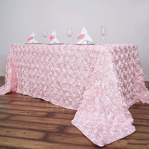 Tableclothsfactory Mantel rectangular con diseño de rosetas/rosas 90x156 - Mantel color rubor