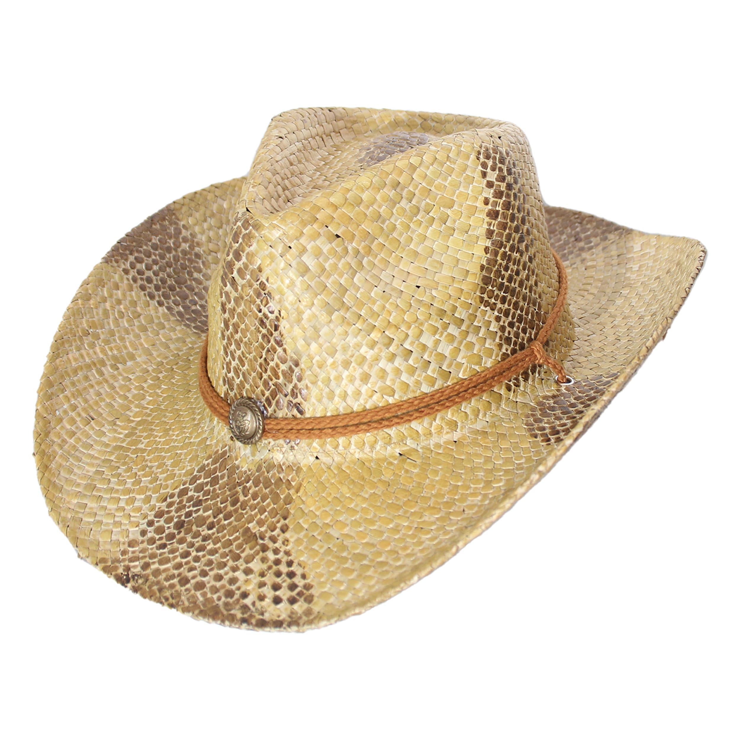 Carnavalife Natural Cowboy Cowboy Straw Hat, Unisex One Size Men's Women's Summer Coachella Beach (XH-61, One Size)