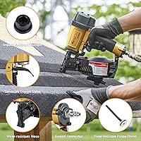 Vista 2 de Kingou NVH45 - Pistola de clavadora para techos para construcciones de techos acepta clavos de 7/8 pulgadas a 1-3/4 pulgadas de 15 grados