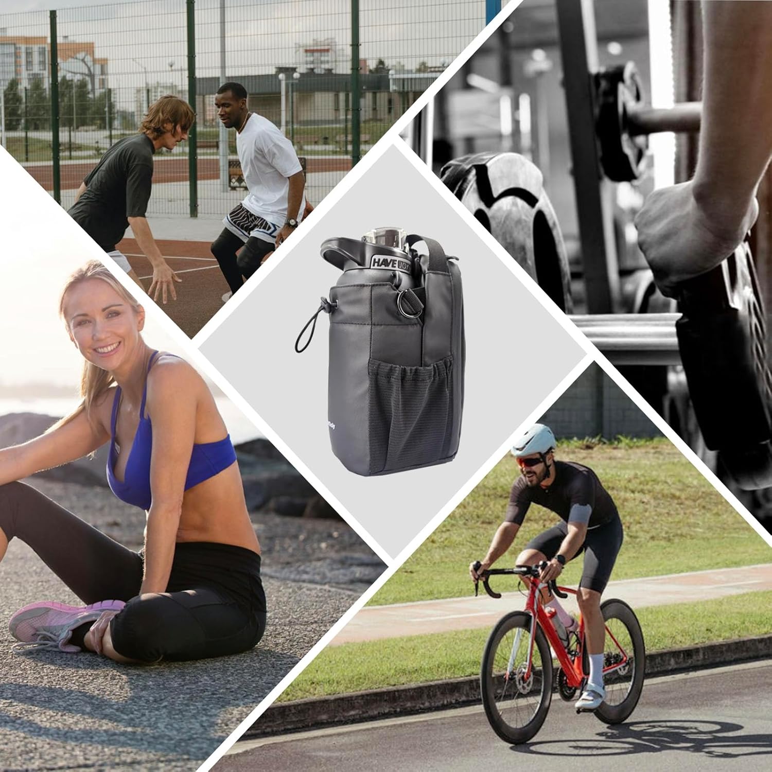 Magnetic Sport Bag For Men and Women Sling Gym Bag Travel Work with Water Bottle Holder, Phone Pockets Magnetic Attachment 46oz - Image 5