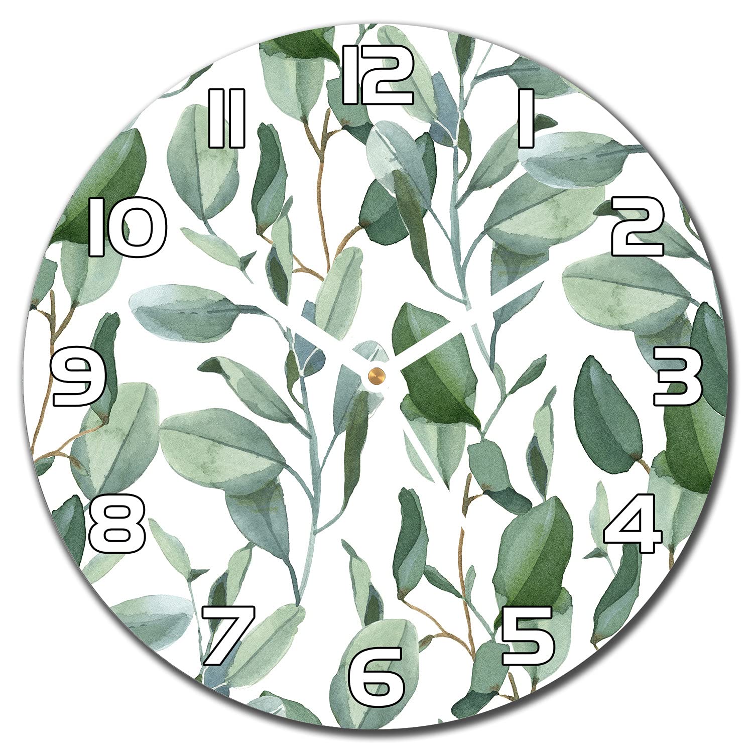 Horloge en verre murale haute definition Coloray motif botanique 30cm