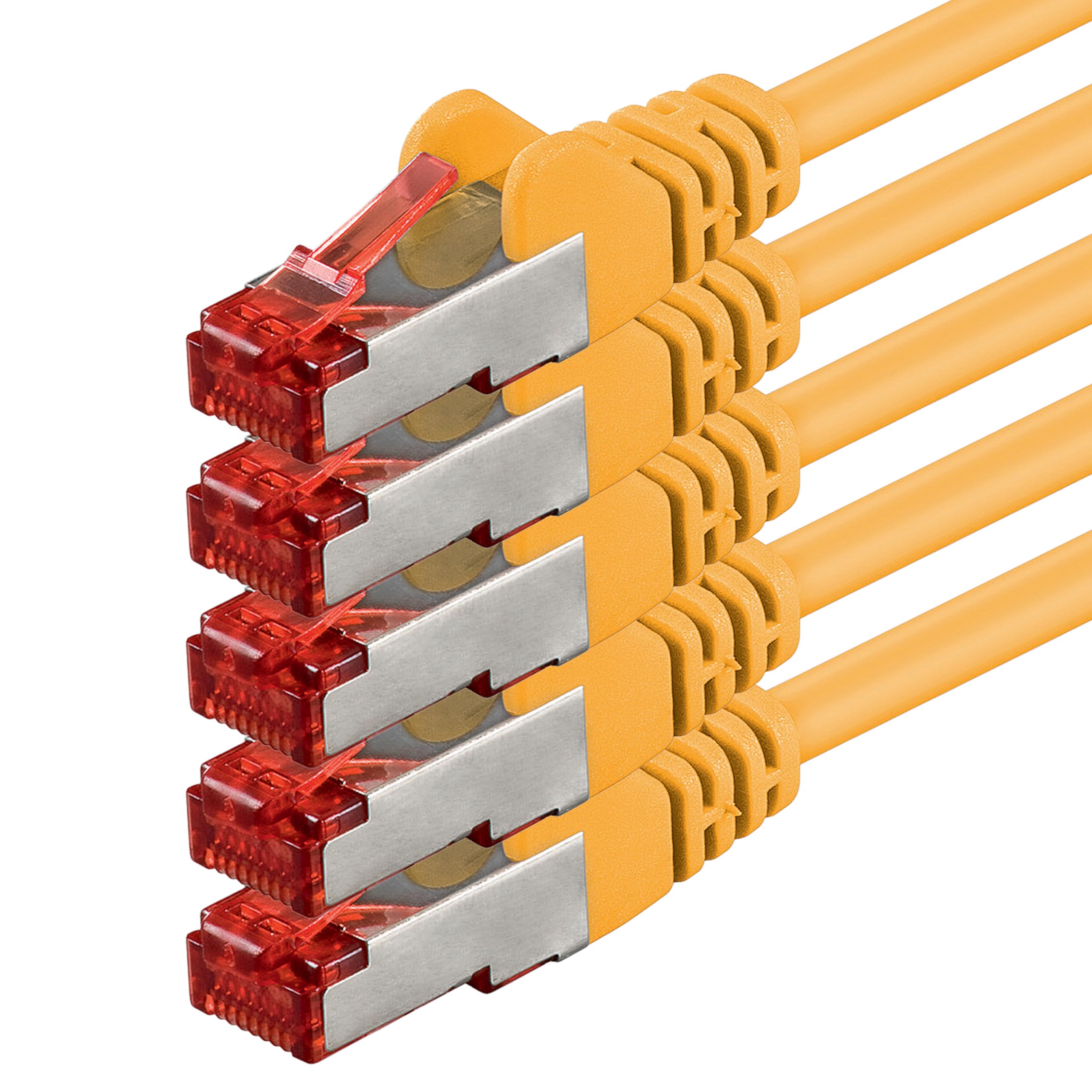1aTTack - Cable de red SFTP PIMF con 2 conectores RJ45 de doble apantallamiento CAT 6 amarillo 30m — view 162