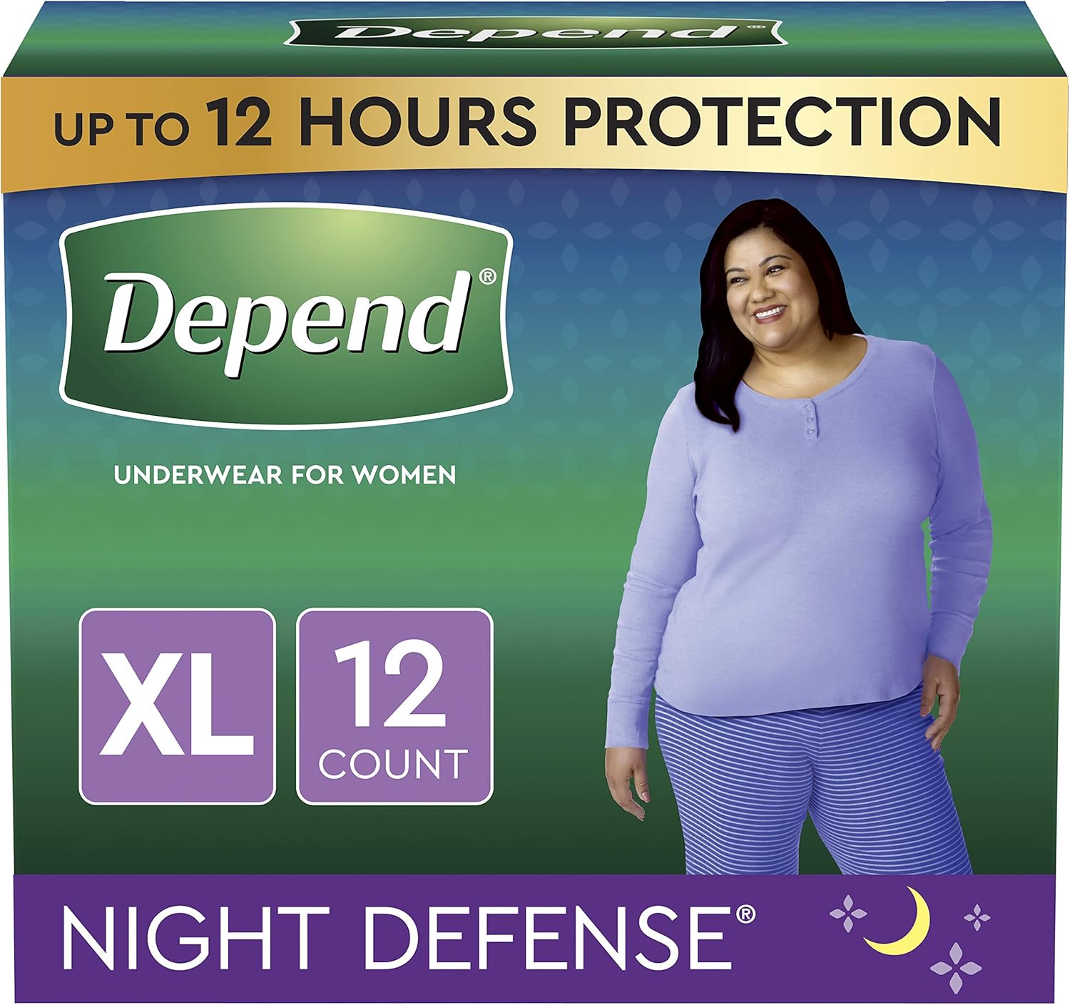 Depend Night Defense Incontinence Underwear for Women, Disposable, Overnight, Extra-Large, Blush, 12 Count (Packaging May Vary) : Health & Household