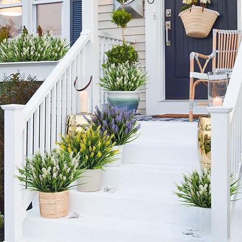 Miniatura 4 de RECUTMS Plantas y flores artificiales para exteriores, flores artificiales para exteriores, plantas falsas para exteriores, flores resistentes a los