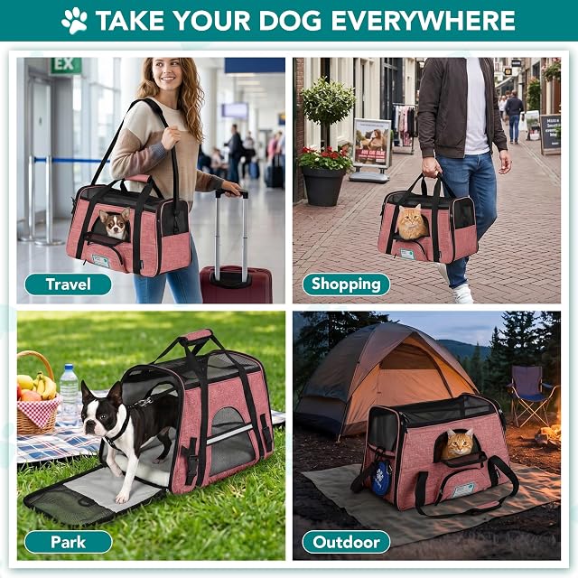Foto 7 de 7 de PetAmi - Transportador de Viaje para Mascotas con ventilación, diseño cómodo y características de Seguridad…