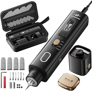 40KHz Ultrasonic Cutter Knife Pro, Handheld Craft Cutting Tool for 3D Prints,PVC,Leather,Plastic,Resin | Includes 50 Replacement Blades & Display Case | Multifunctional Sonic Knife for DIY,Modeling