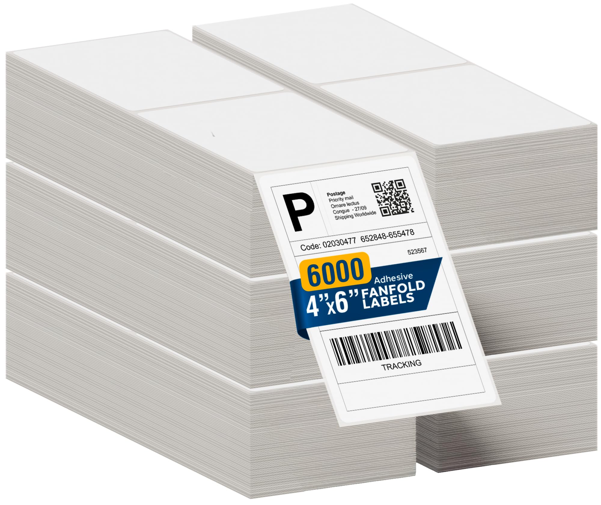 Étiquettes thermiques directes – Étiquettes d'expédition pliées en éventail (6 000) pour USPS, FedEx, UPS