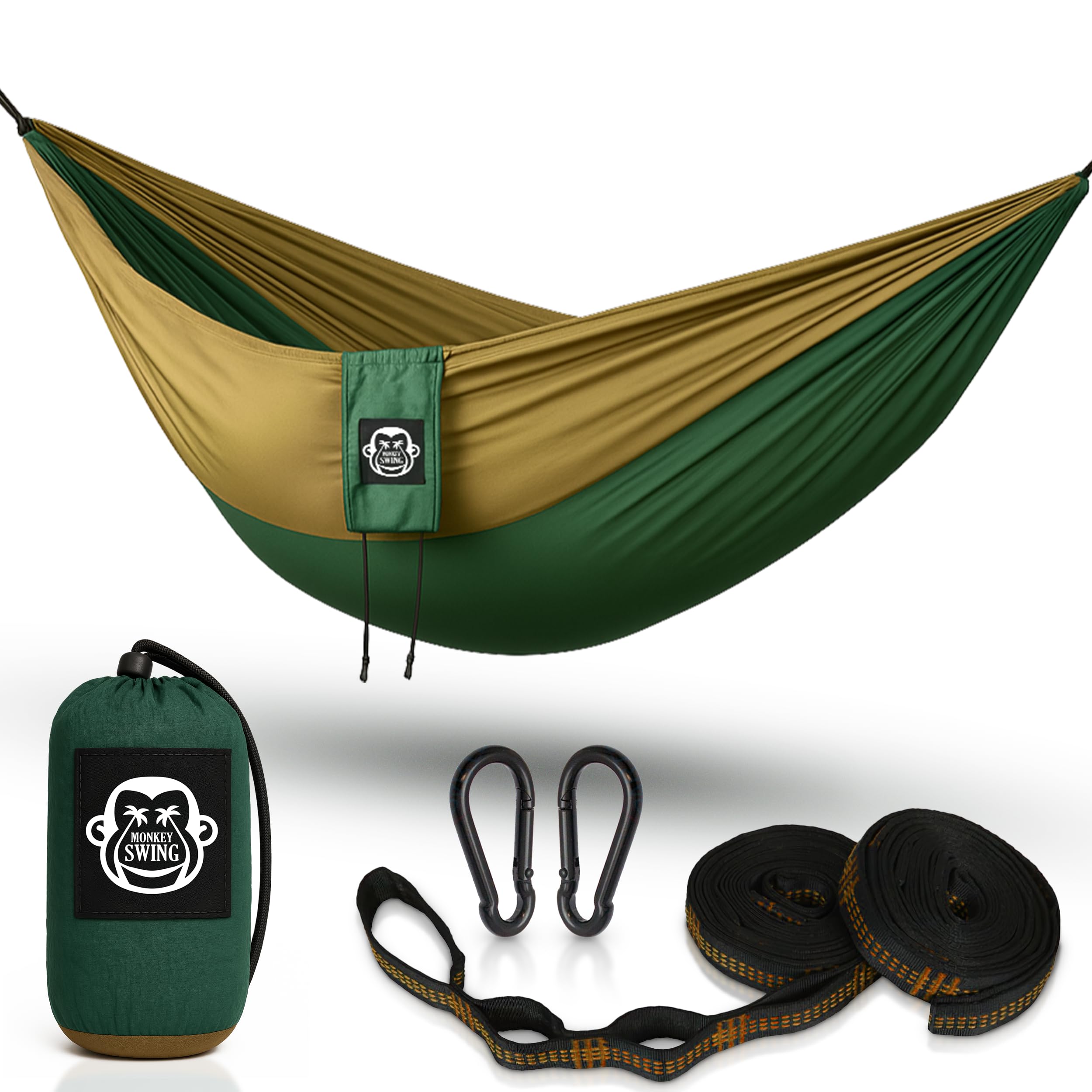 hamaca da giardino 275x140CM I amaca completo set I 2x moschetto, 2x Cinghie I per camping, viaggio, spiaggia, foresta