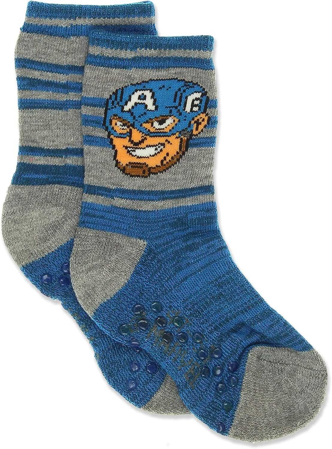 Marvel Super Hero Adventures Avengers Kids Toddlers 6 pack Socks with Grippers (5-7 yrs, Red/Multi)