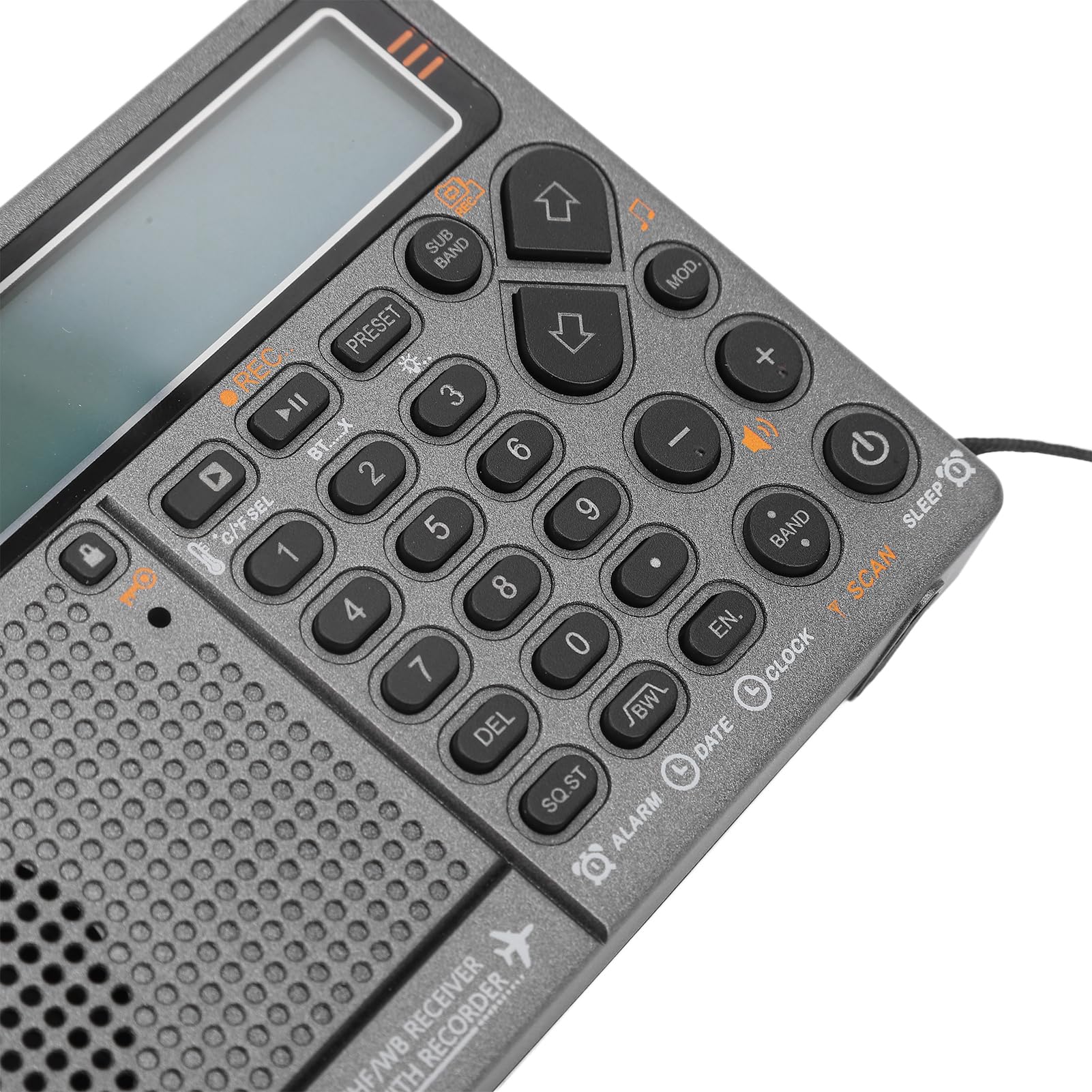 Multiband Radio SW FM MW Air V.UHF WB Digital Radio con Función de Emergencia Naranja