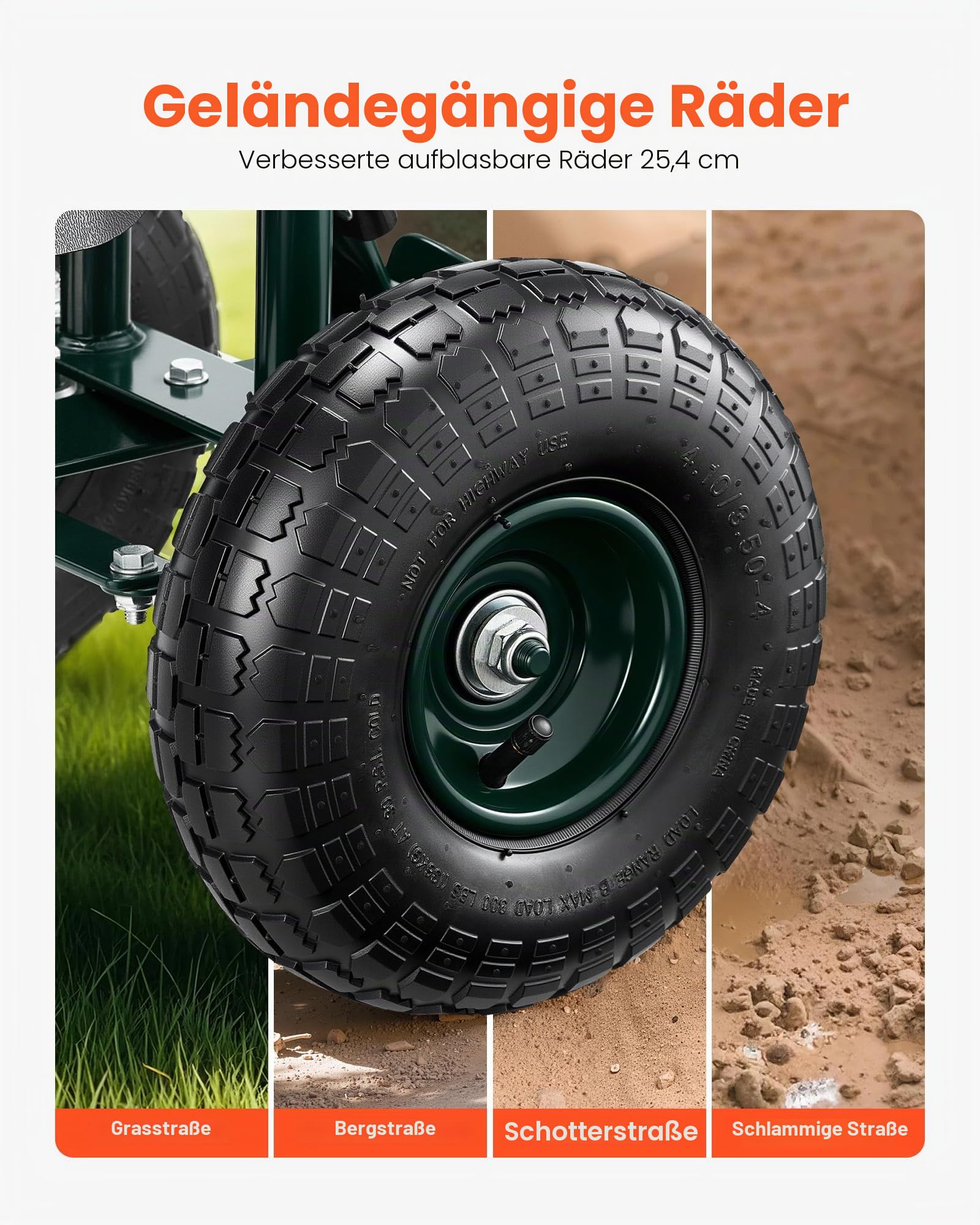 VEVOR Mobiler Gartensitz 810x480x690/770 mm, Gartenrollsitz mit höhenverstellbarer & um 360° drehbarer Sitzfläche, Tragkraft 180 kg, Rückenlehne & Werkzeugaufbewahrung, für Garten, Hof, Terrasse