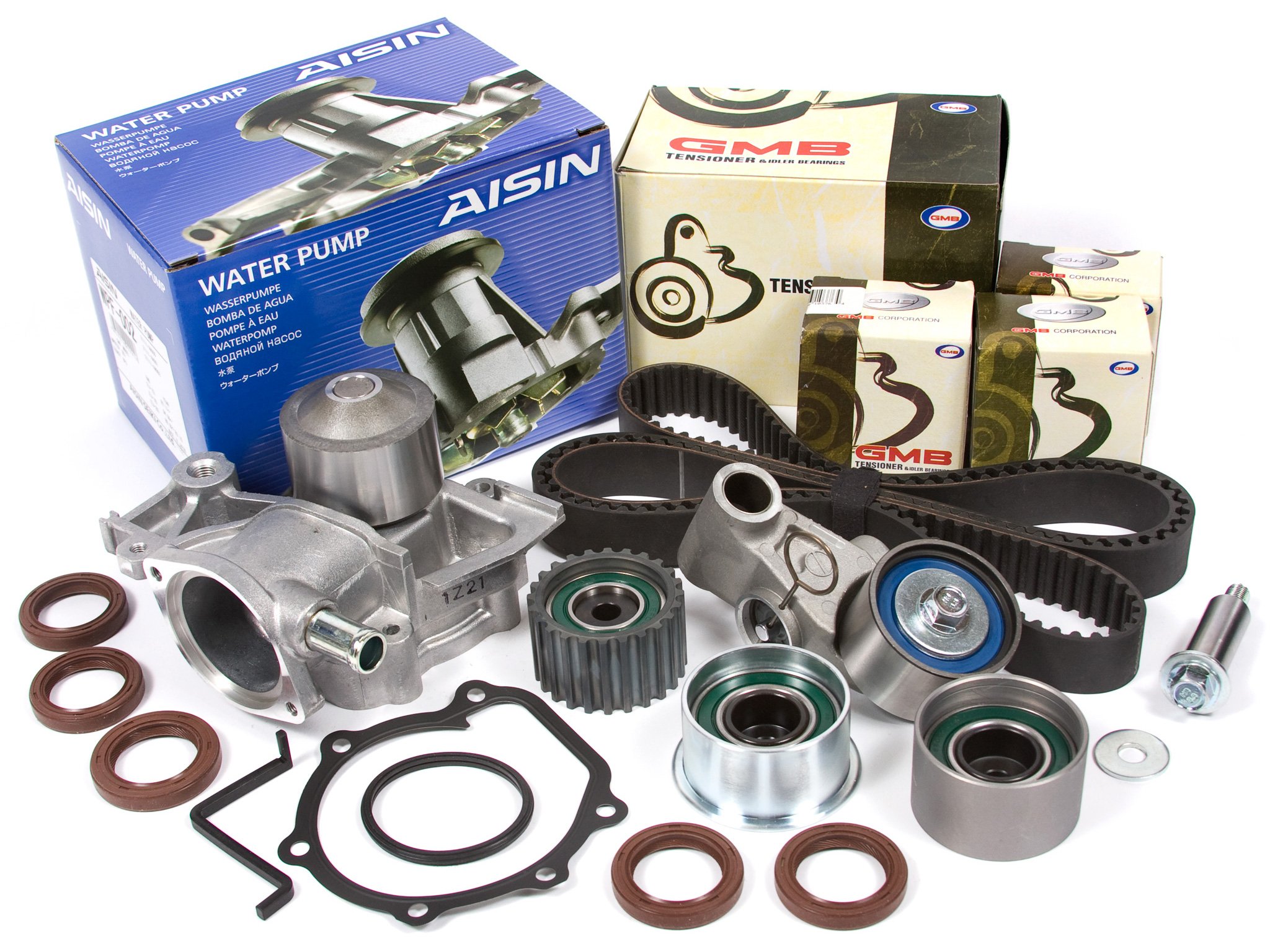 Evergreen TBK304WPA Compatible With 99-05 Subaru Non-Turbo SOHC EJ22 EJ25 Timing Belt Kit AISIN Wate