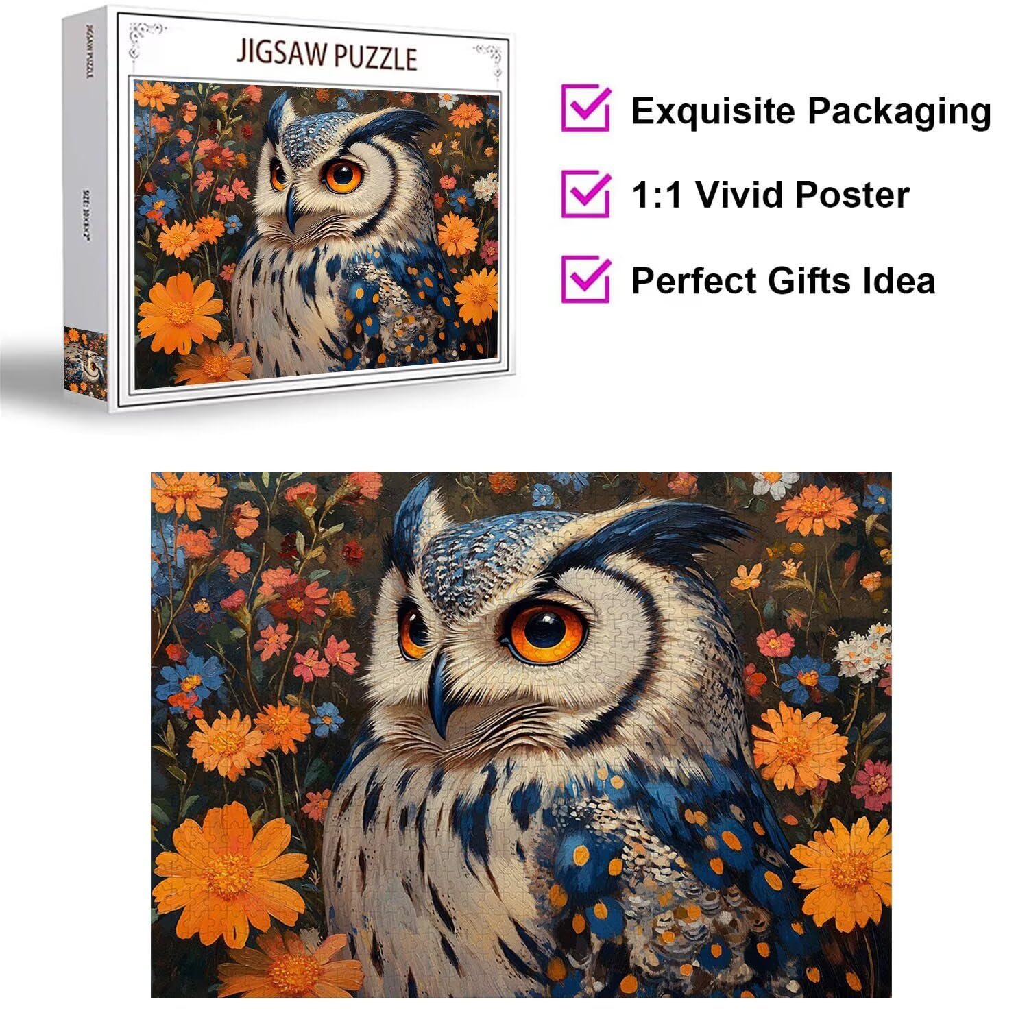 Puzzle 5000 Teile für Erwachsene, 3D Puzzle Eule Holzpuzzles, n-522