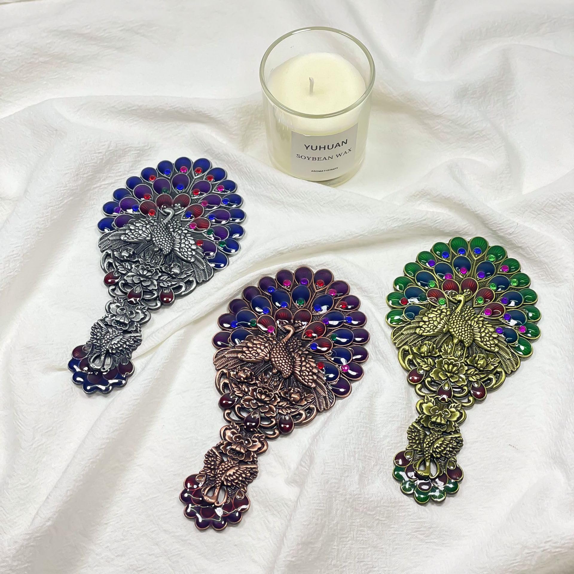 Amazon.com - Vintage Style Peacock Mirror and Brush Set, Ornate