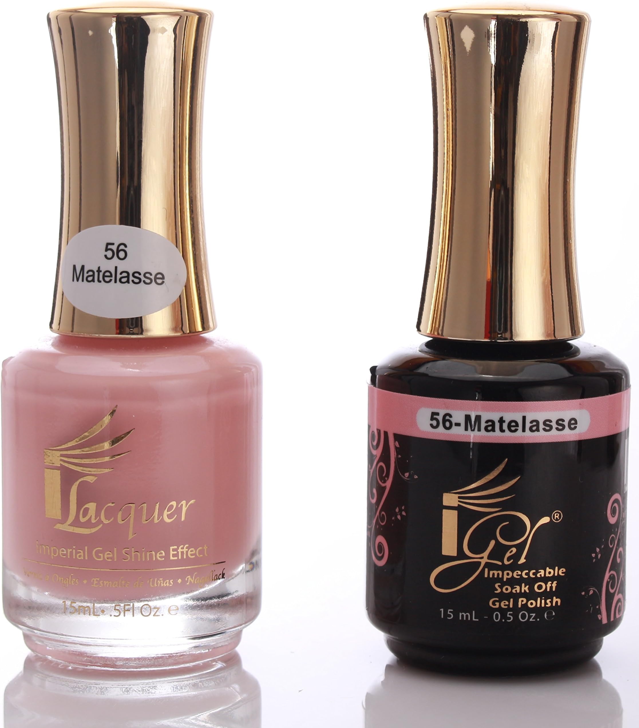 iGel Beauty Impeccable Soak Off GEL Polish+ LACQUER Duo Set 190 Beautiful Colors (056 Matelasse)