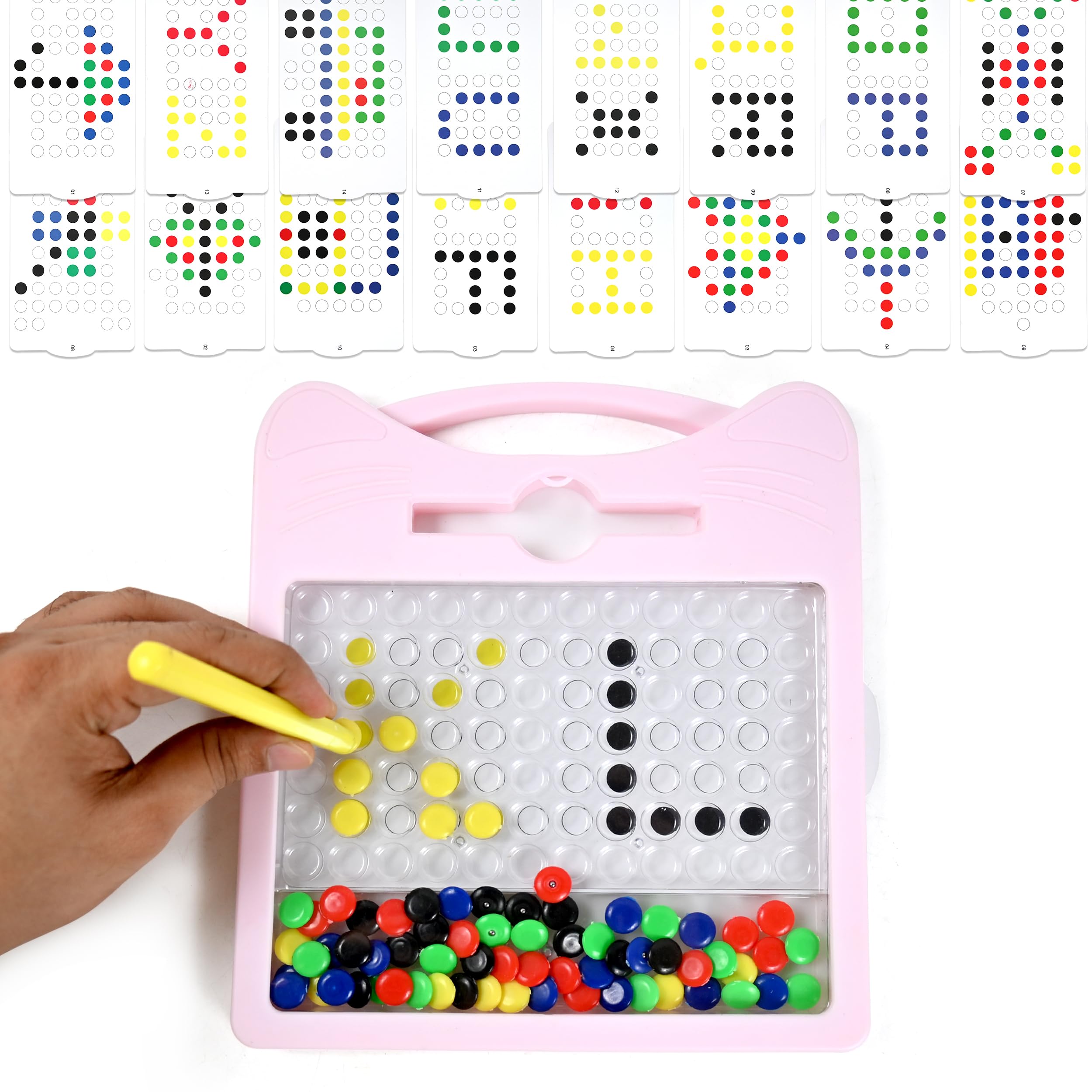 RM Toys Dot Magpad Drawing Board Toy for Kids with 12 Double Sided Cards (5 Picture & 7 ABCD Cards), 50+ Colorful Magnetic Dots & 1 Stylus | Portable Doodle Magnetic Board - Multicolor (B0DGCV56S9) Amazon Price History, Amazon Price Tracker