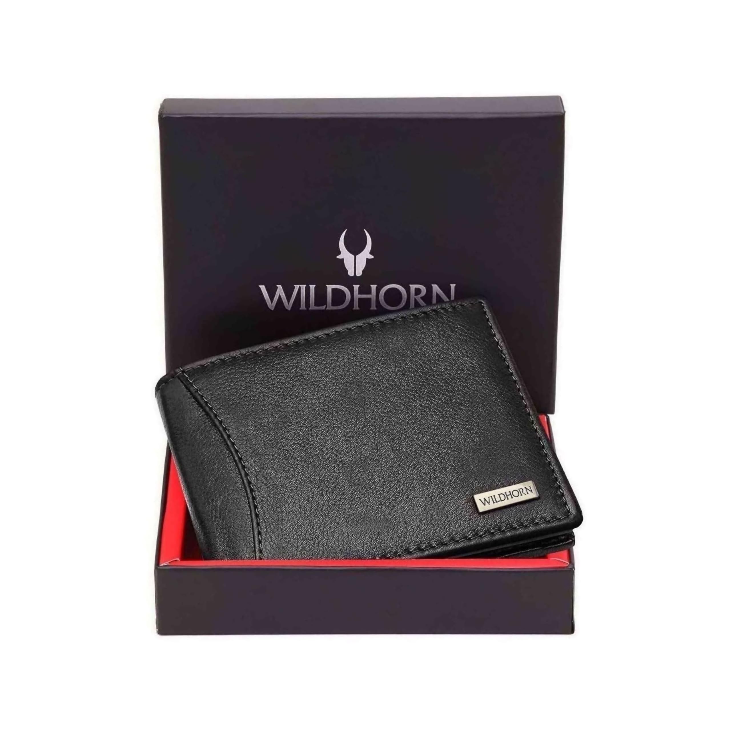 WildHorn Rfid Protected Leather Wallet For Men, Jade Black