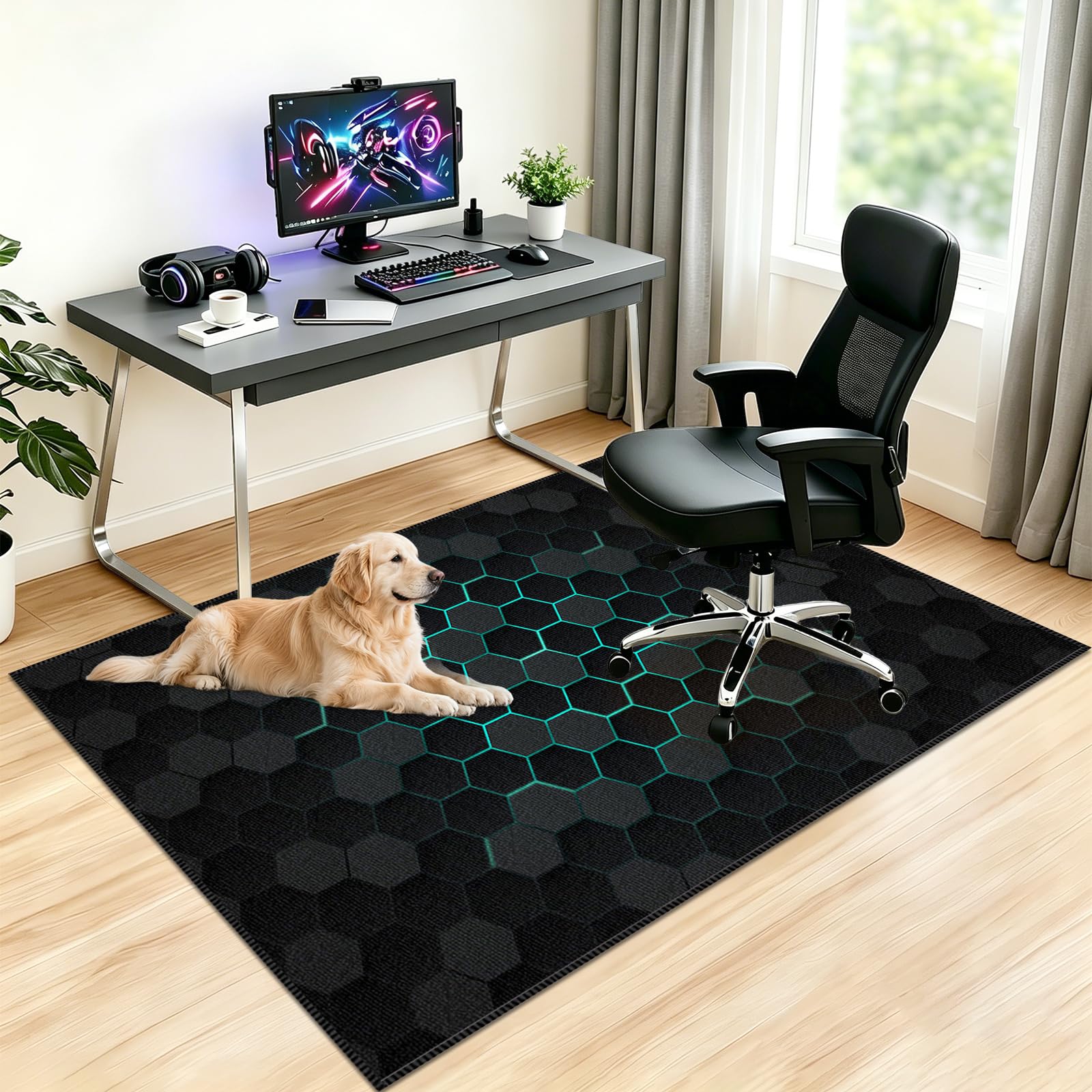 Tappeto Sedia Ufficio Protettore del Pavimento, Deco Tappeto Salvapavimento Antiscivolo, Tappeto per Sedia con Ruote, Tappetino Pavimenti per Parquet e Pavimenti Duri Piastrelle 120x140cm