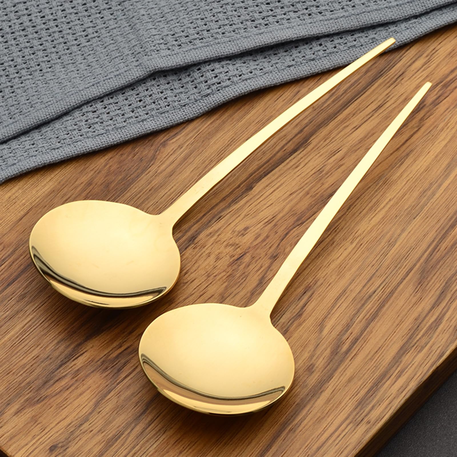 Cuchara de cobre 99% puro, cuchara de postre japonesa de latón forjado a mano, adecuada para comedor en casa, restaurantes, postres, pasteles, helado (16 cm) (5)