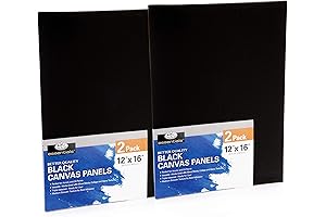 Royal & Langnickel Essentials Black Triple-Gessoed Canvas Panels (12x16) - 4-Pack
