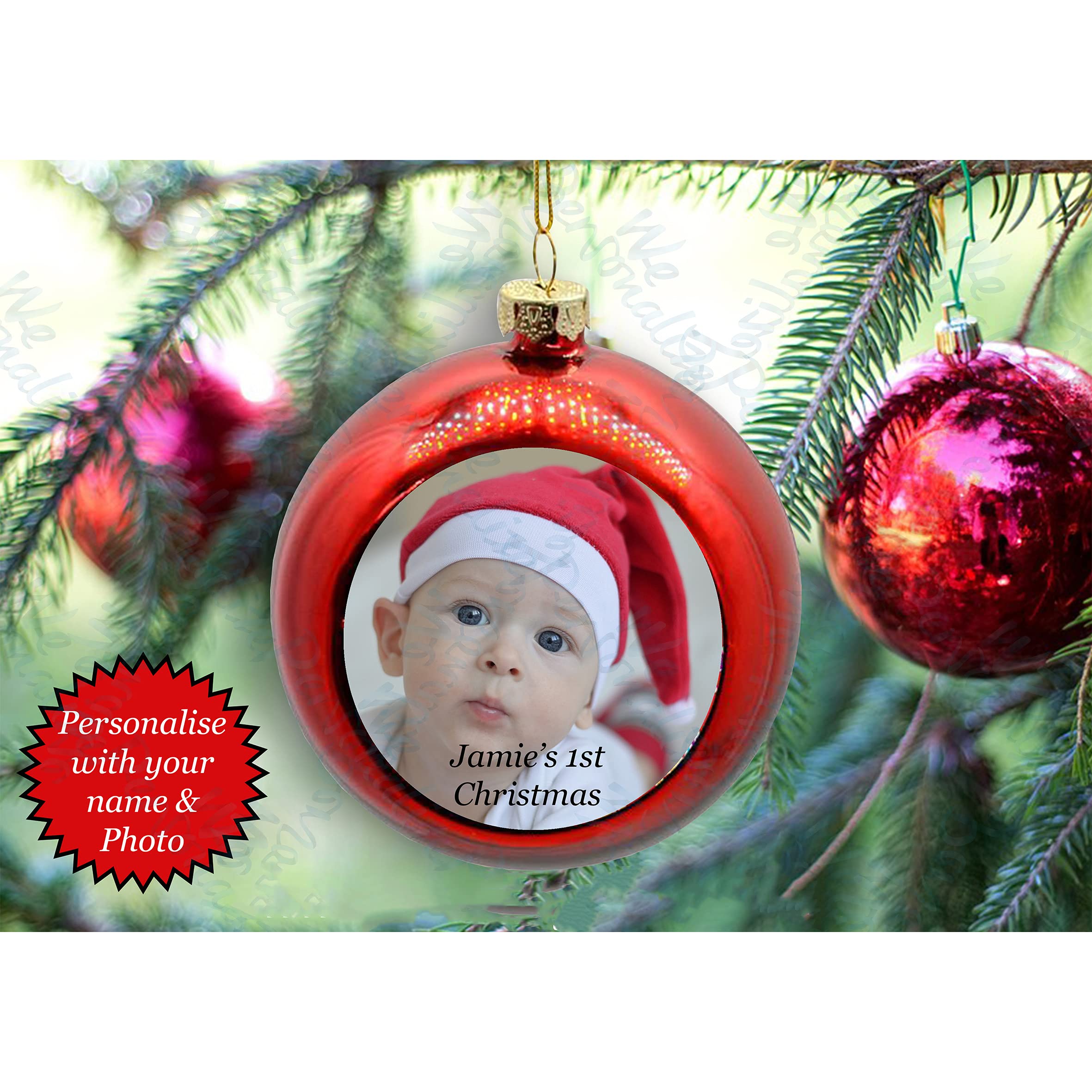Christmas Bauble, personalised with your own picture