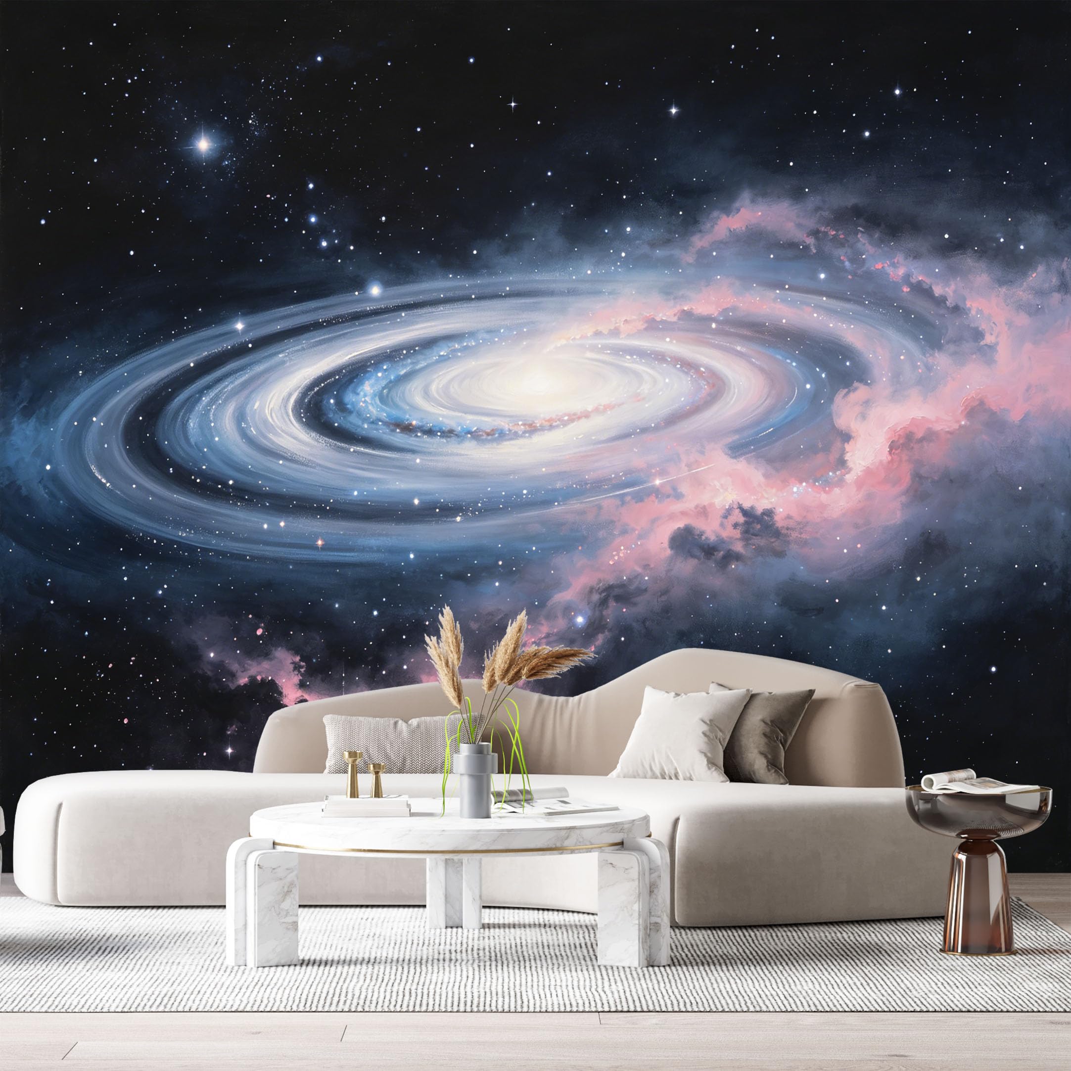 Custom Size Wall Murals Outer Space Galaxy Spiral Nebula Oil Painting SelfAdhesiveWall Fabric Removable Wallpaper Wall Decor for Living Room Bedroom Bathroom