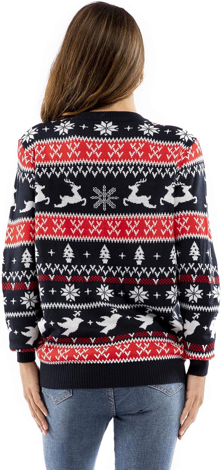 Ugly Christmas Sweater for Men, Reindeer Unisex Women Xmas Fairisle Classic Pullover for Party Festive Party - Image 2